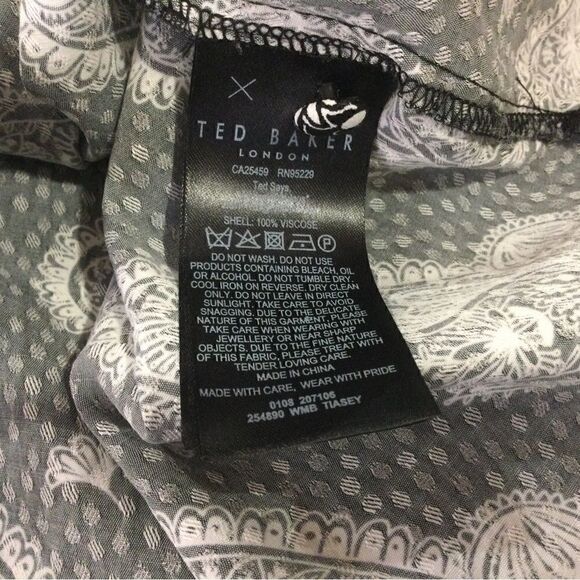 TED BAKER Paisley Frill ruffle High neck Blouse - Picture 7 of 10